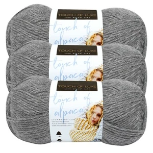(3 Pack) Lion Brand Yarn 674-150U Touch of Alpaca Yarn, Oxford Grey - Picture 1 of 6