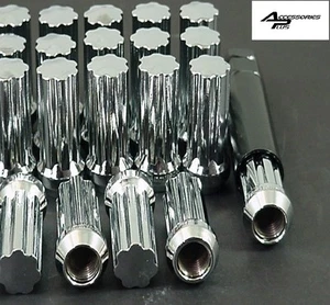 24 Pc GMC SAVANA 1500 CHROME AFTERMARKET SPLINE LUG NUTS & SOCKET KEY # AP-5654 - Picture 1 of 3