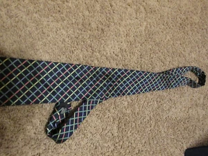 Lands End Silk Blue Plaid Neck Tie - Picture 1 of 1