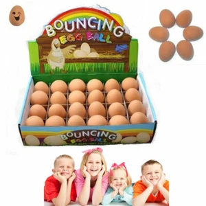 ,BOUNCY FAKE EGG, Rubber Balls, Egg Jet Ball Party Bag Filler joke fun UK SELLER - Picture 1 of 2