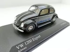 Volkswagen VW Käfer 1200 Brezel Exportación Minichamps 1:43 Negro Def. Embalaje - Imagen 1 de 5