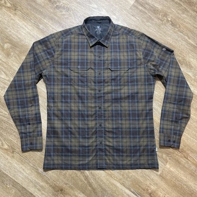Camisa Kuhl Response Hombre Grande Marrón Gris Cuadros Manga Larga Exterior Senderismo Lujo Foto 1 de 4