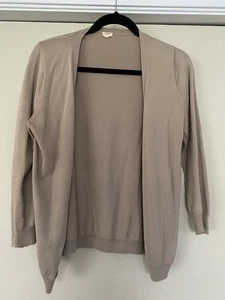 J.Crew Classic Cotton Cardigan Pullover Mushroom/Neutral Glass Buttons Medium - Bild 1 von 6