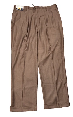 🤎 Braggi by Louis Raphael 男式裤子 38x32 🧵 百褶袖口连衣裙休闲裤 — 第 1/4 张图片