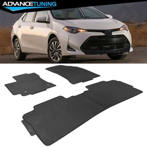 Fits 14-19 Toyota Corolla Heavy Duty Floor Mats Black Latex Front&Rear Full Set - Bild 1 von 4