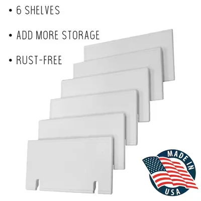 ZACA Medicine Cabinet Shelves Recessed Adjustable White Plastic Set of 6 - Image 1 of 4