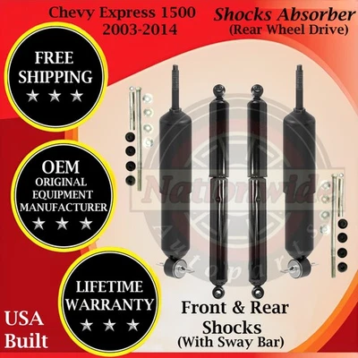Monroe OEM Front W/ Sway Bar & Rear Shocks For 2003-2014 Chevy Express 1500 2WD - Image 1 of 4