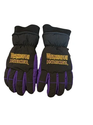 Luvas de inverno vintage Washington Huskies roxas/pretas Thinsulate masculinas médias - Imagem 1 de 4