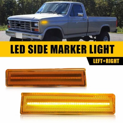 Luces de señalización LED ámbar para guardabarros delanteras para Ford BRONCO F150 F250 F350 1980-86 Foto 1 de 4