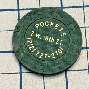 Chip Coin Token $2 Pool & Beverage Green Poker Chip Clay Casino Token - Picture 1 of 3