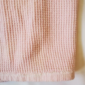 Vintage Cozy Baby Products Pink Thermal Blanket JE Morgan USA Made Waffle Weave - Picture 1 of 6