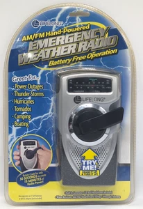 LIFELONG AM/FM Hand-Powered Emergency Weather Radio - Battery-Free Crank NOAA - Picture 1 of 7