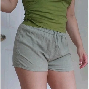 Pantalones cortos para mujer Asos Design 00 Xs Petite verde 100 % algodón banda en la cintura cordón - Imagen 1 de 6