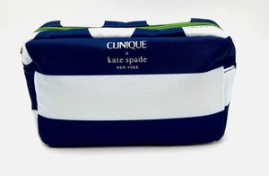 Clinique x Kate Spade White & Navy *Limited Edition Make-up/Kosmetiktasche - Bild 1 von 3
