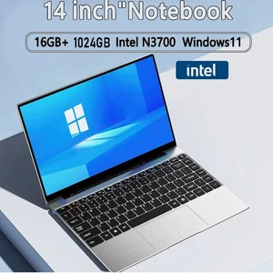 14.1" Ultra Slim Laptop 16GB RAM 1TB SSD Intel N3700 Windows 11 Pro 1920*1080 - Picture 1 of 8