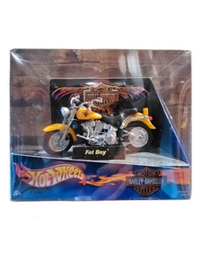 NIB 2001 Mattel Hot Wheels Harley Davidson Fat Boy Motorcycle Diecast 1:18 - Picture 1 of 6
