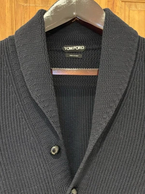 Cárdigan Tom Ford cuello chal azul marino - talla 46 Daniel Craig 007 Foto 1 de 4