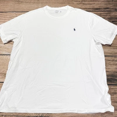 Polo Ralph Lauren T-Shirt Mens 3XLT White Big Tall Crewneck Jersey Tee Pony - Image 1 of 4