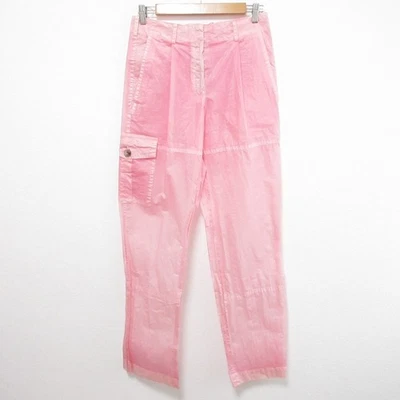 NINA RICCI Pleated Chael Straight Leg Cargo Pants, Size 38, Pink Women USED - Image 1 of 4