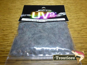 ADAMS GREY UV2 FINE & DRY PMD DUBBING SPIRIT RIVER- NEW FLY TYING DUB MATERIAL - Picture 1 of 5