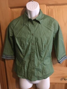 St. John’s Bay Women’s S 3/4 Sleeve Stretch Button Up Shirt - Picture 1 of 6