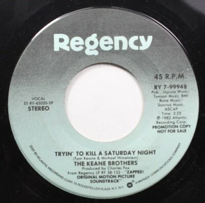 Rock Promo 45 The Keane Brothers - Tryin' To Kill A Saturday Night / K - Image 1 of 2