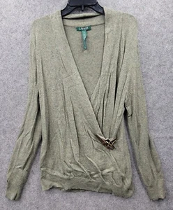 Lauren Ralph Lauren Womens Green Sweater Top Size XL Angora Lambswool - Picture 1 of 7