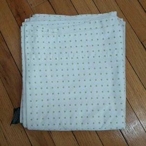 Lauren Ralph Lauren Full Double Flat Sheet White Green Polka Swiss Dot Cotton - Picture 1 of 6