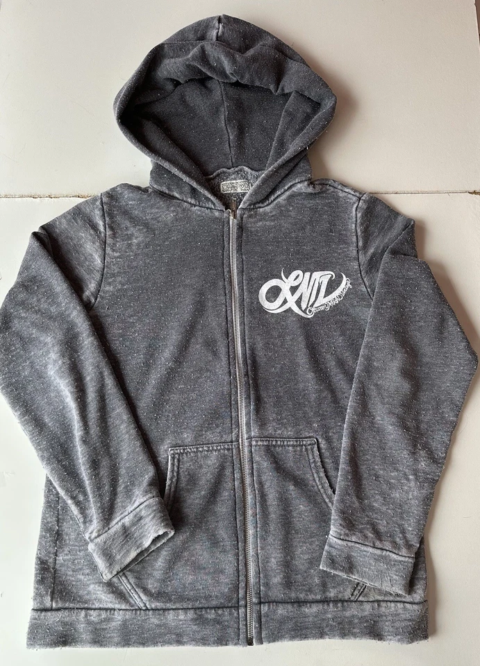 Sudadera con Capucha Para Mujer Lauren Moshi Logo Gráfico Gris Envejecido Cremallera Completa S. Foto 1 de 4