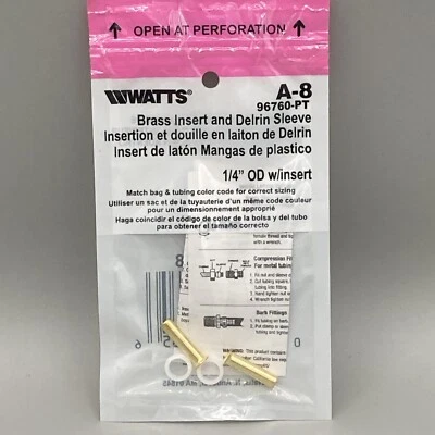 Vatios A-8 Inserto de Latón y Manga Delrin 1/4" OD con Inserto NUEVO Foto 1 de 2