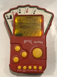 Bicycle Poker Electronic Handheld Game 3 in 1 2004 Techno Source Tested - Picture 1 of 7