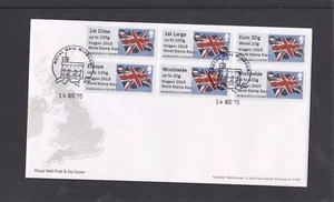 GB 2015  Post & Go Union Flag SINGPEX Stamp Expo overprint Collect Strip B1 FDC - Picture 1 of 1
