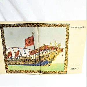 1936 S.S. MEXIQUE West Indies Cruise French Line Transatlantique Menu France - Picture 1 of 7