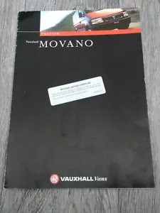 VAUXHALL MOVANO 2.5 2.8 Turbo Diesel Panel SWB MWB LWB Van Brochure 1998 - Picture 1 of 1