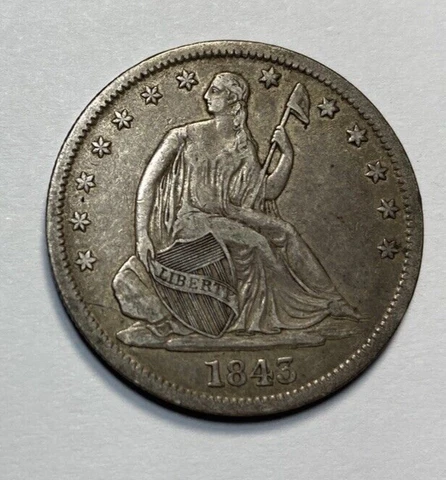 1843-O Seated Liberty Half Dollar Choice Original VF++ Cover