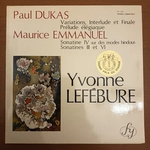FY O17 P. DUKAS VARIATIONS M. EMMANUEL SNTAS IV III & VI *YVONNE LEFEBURE* EX/NM - Picture 1 of 7