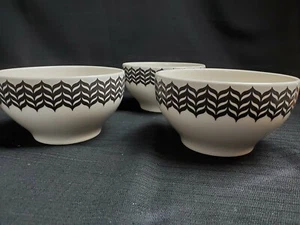 "TAZÓN/CEREAL BRASIL SOPA/BLANCO Y NEGRO" DE CERÁMICA (JUEGO DE 3) - Imagen 1 de 6