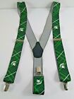 Michigan State Spartans Suspenders Green Plaid By Eagle Wings Fans Polyester