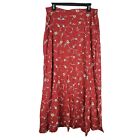 Vintage Red Skirt On The Verge Made In Usa Size 8 Floral Midi