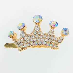 USA Crown Magnet Hair Clip Hairpin Rhinestone Crystal Tiara Barrette GOLD 24 - Picture 1 of 8