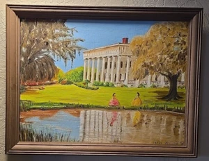 Greenwood Plantation Original Oil Painting On Board Signed Dewey Daigle Aug '72 - Picture 1 of 8