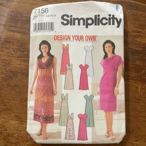 Vintage y2k SIMPLICITY 7156 Design Your Own Empire Dress 6-12 - Picture 1 of 2
