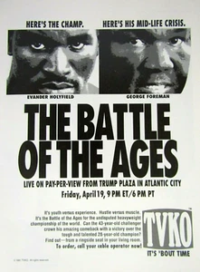 Evander Holyfield George Foreman Vintage 1991 Battle Of Ages Original Print Ad - Picture 1 of 4