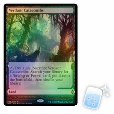 MTG 1x Foil Verdant Catacombs Zendikar Rising Expedition Pack to Sleeve!