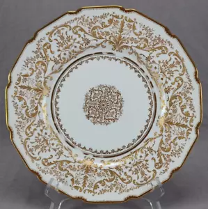 Royal Doulton Raised Gold Floral Scrollwork Beaded Gold 10 1/2 Inch Plate D - Picture 1 of 11