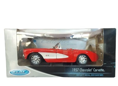 Chevrolet Corvette 1957 Cabriolet rojo modelo fundido a presión 1:24 Roadster Welly edición limitada Foto 1 de 4