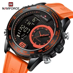 NAVIFORCE Men's Sports Waterproof Digital Quartz Watch LED Military Wristwatch - Picture 1 of 18