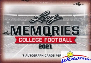 2021 leaf Memories College Football Factory Sealed HOBBY Box-7 AUTOGRAPHS! - Picture 1 of 1