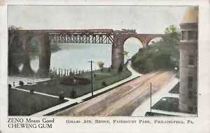 ZENO GUM AD PHILADELPHIA PA TREN EN GIRARD AVE BRIDGE POSTAL 1910 101222 R - Imagen 1 de 2