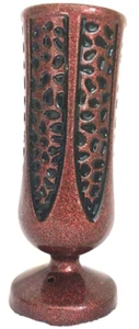 Vase Leopard Leopard Animal Print 9.5" Glitter Brown Classy Office Home Decor - Picture 1 of 6
